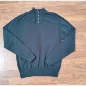 Comune Button Up Men's Henley Sweater Sweatshirt M Black New